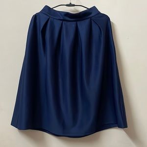 Navy Blue Pleated Skirt